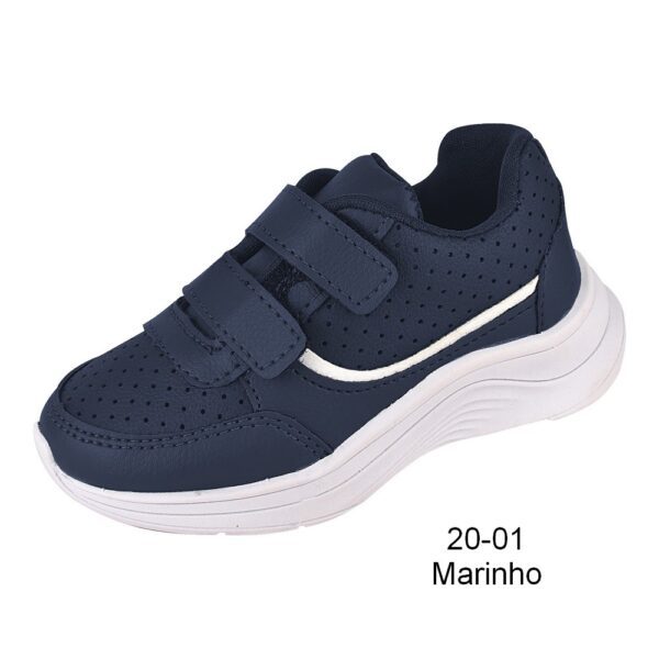 Tênis Velcro 20-01 Marinho Grade com 12 pares