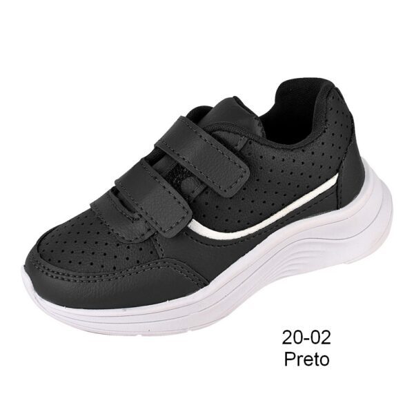 Tênis Velcro 20-02 Preto Grade com 12 pares