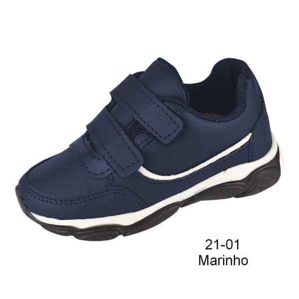 Tênis Velcro 21-01 Marinho Grade com 12 pares