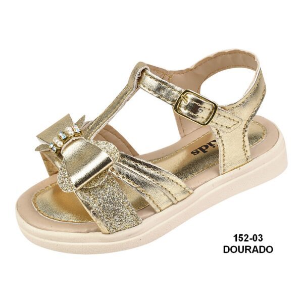 Sandália Feminina Infantil 152-03 Dourado - Grade com 12 pares