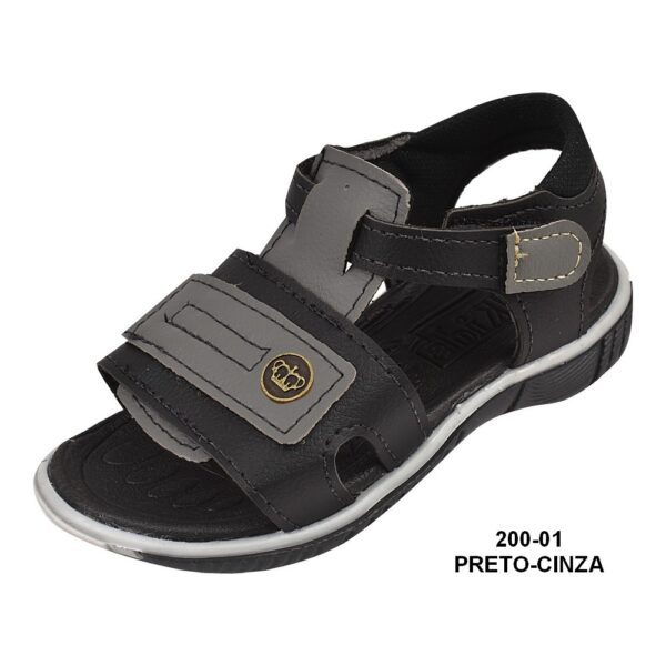 Papete Masculina Infantil - 200-01 Preto-cinza - Grade com 12 pares