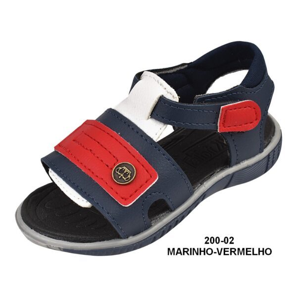 Papete Masculina Infantil - 200-02 - Marinho-vermelho - Grade com 12 pares