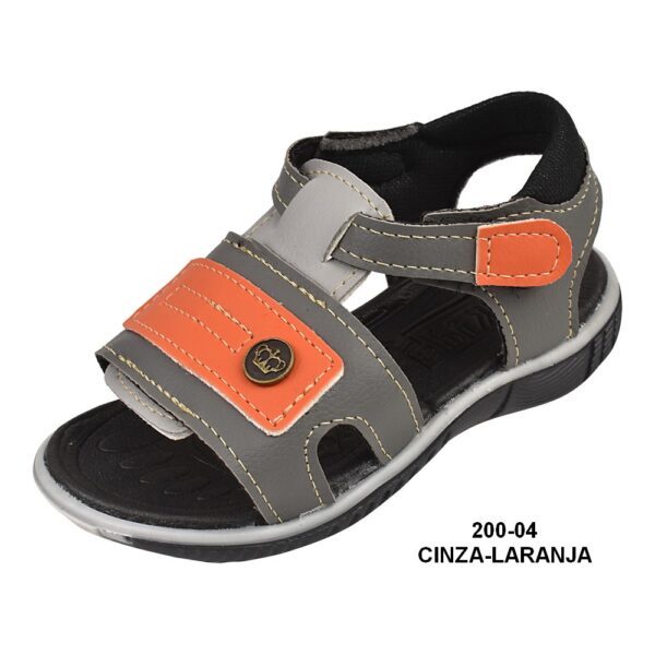 Papete Masculina Infantil - 200-04 - Cinza-laranja - Grade com 12 pares