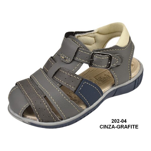 Papéte Masculina Infantil - 202-04 Cinza-grafite - Grade com 12 pares