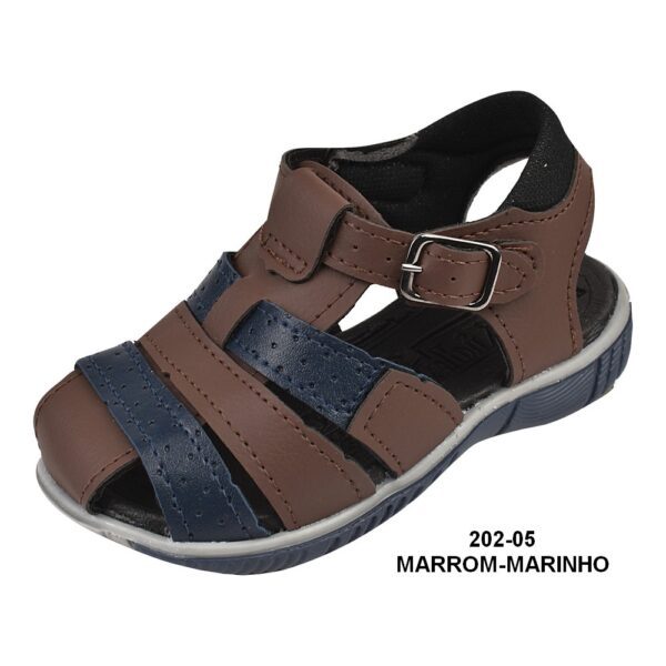 Papéte Masculina Infantil - 202-05 Marrom-marinho - Grade com 12 pares