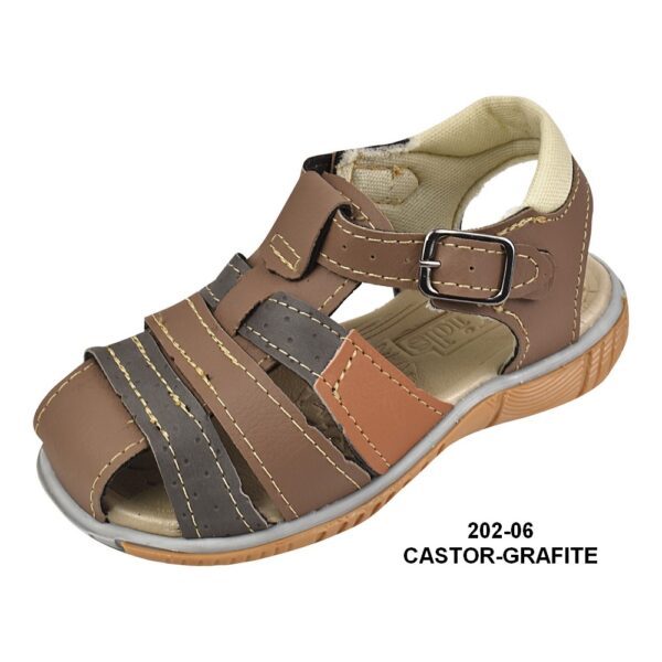 Papéte Masculina Infantil - 202-06 Castor-grafite - Grade com 12 pares