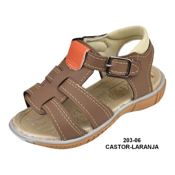 Papéte Masculina Infantil - 203-06 Castor-laranja - Grade com 12 pares