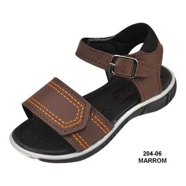 Sandália Papete Masculina Infantil - 204-06 Marrom - Grade com 12 pares