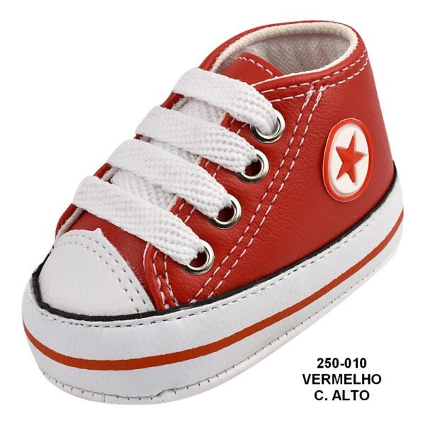 Tênis Bebê AllStar Cano Alto 250-010 Vermelho - Grade com 12