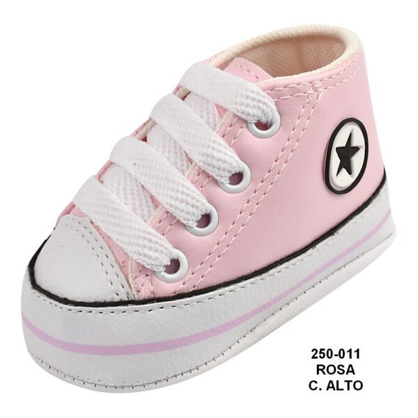 Tênis Bebê AllStar Cano Alto 250-011 Rosa - Grade com 12