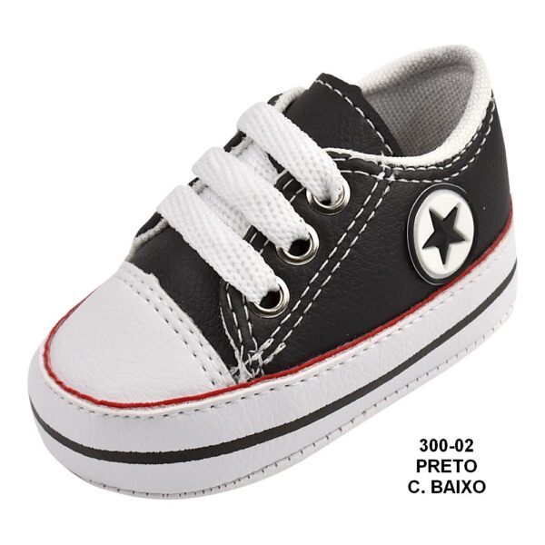 Tênis Bebê All Star 300-02 Preto - Grade com 12